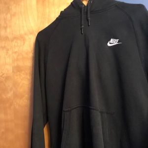 Black Nike Hoodie with white embroiderment